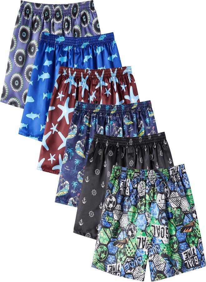 JupiterSecret Mens Satin Boxer Shorts Pack, Silk Feeling Sleep Shorts Underwear with Button Fly, Silky Pajama Bottoms for Men - Image 1